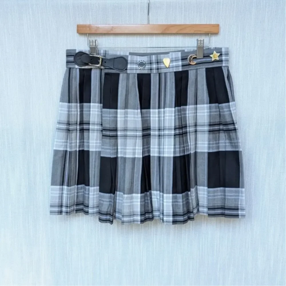 Charles Jeffrey Loverboy Tartan-print Pleated Cotton-Twill Mini Skirt, size XL